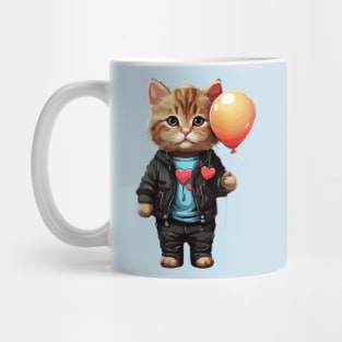 Cat Holding a Balloon Mug